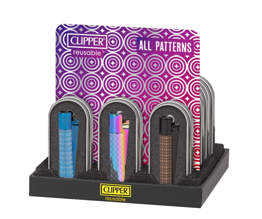 Clipper Lighters All Patterns 12pcs