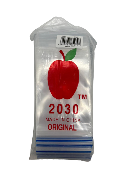 2030 Apple Zip Lock Plastic Stash Bags 50 x 70mm 100pcs