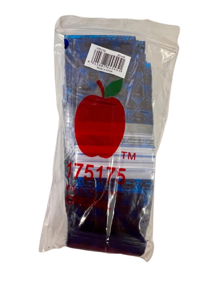 175175 Apple Superman Zip Lock Plastic Stash Bags 45 x 45mm 10PK