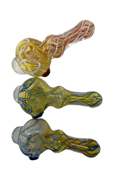 Glass Smoking Pipe Swirl Design 2pc