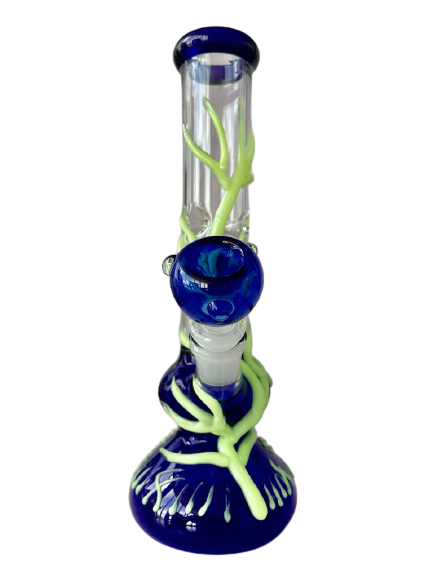 Glass Bong Leaf Design 15.5cm