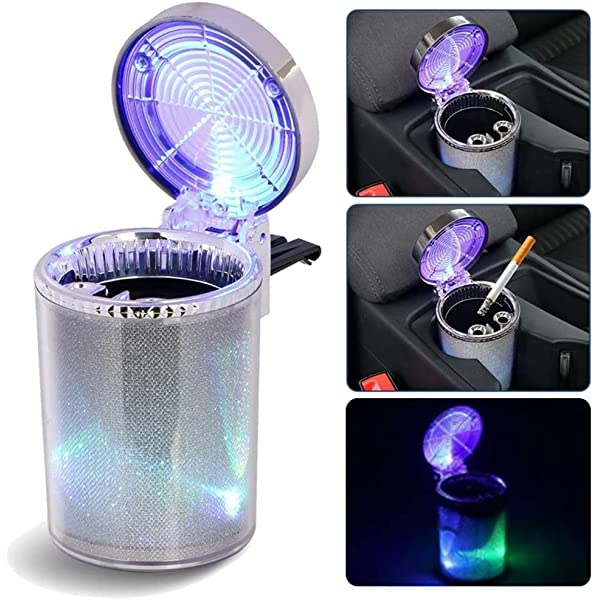 Ashtray Portable with LED Light Car Use 5pc