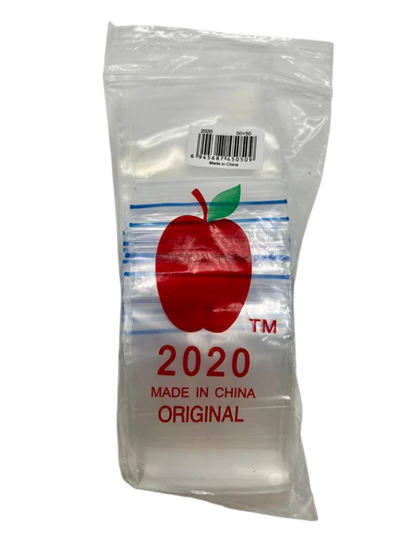 2020 Apple Zip Lock Plastic Stash Bags 50x 50mm 100pcs