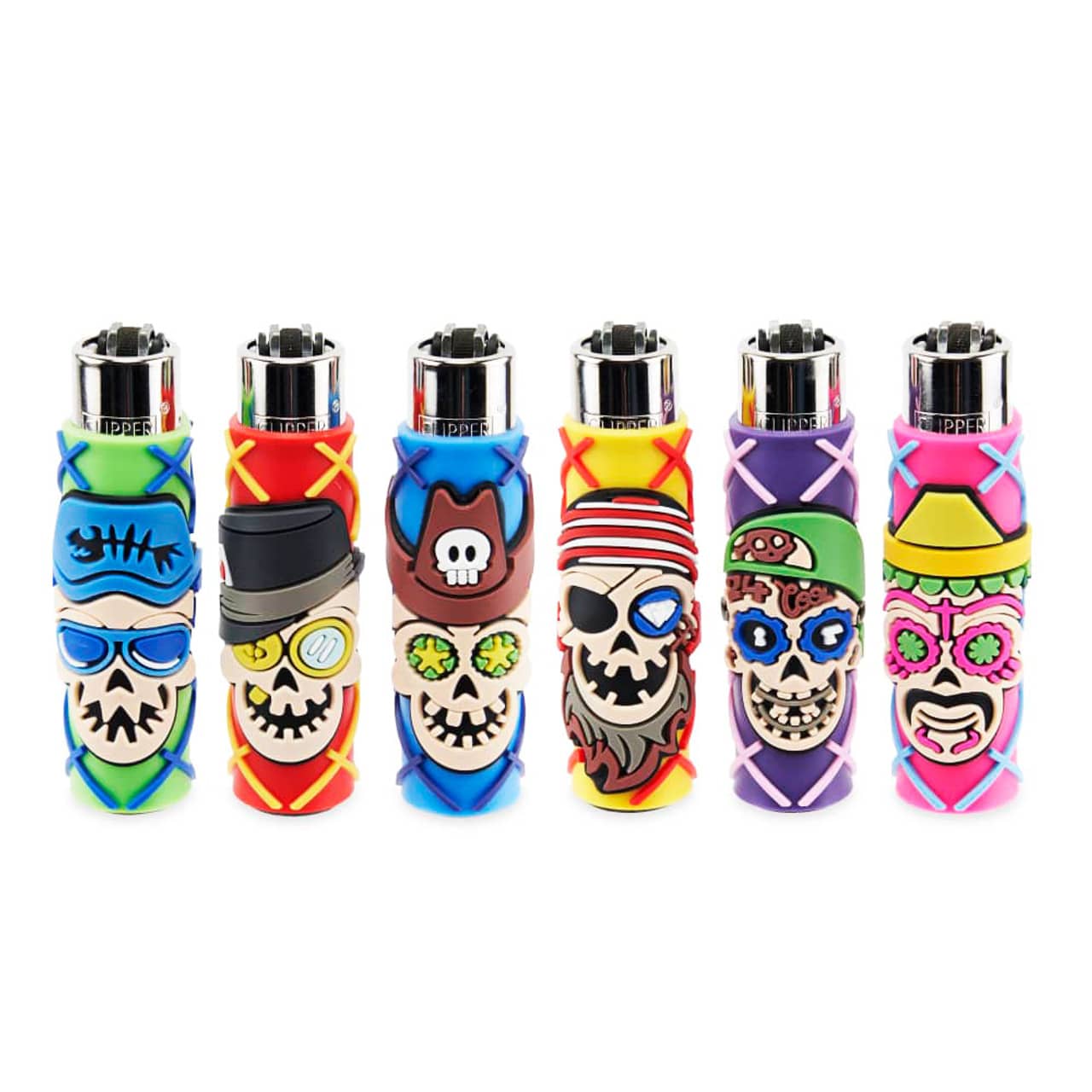 Clipper Lighter Pop Art Skull Hats