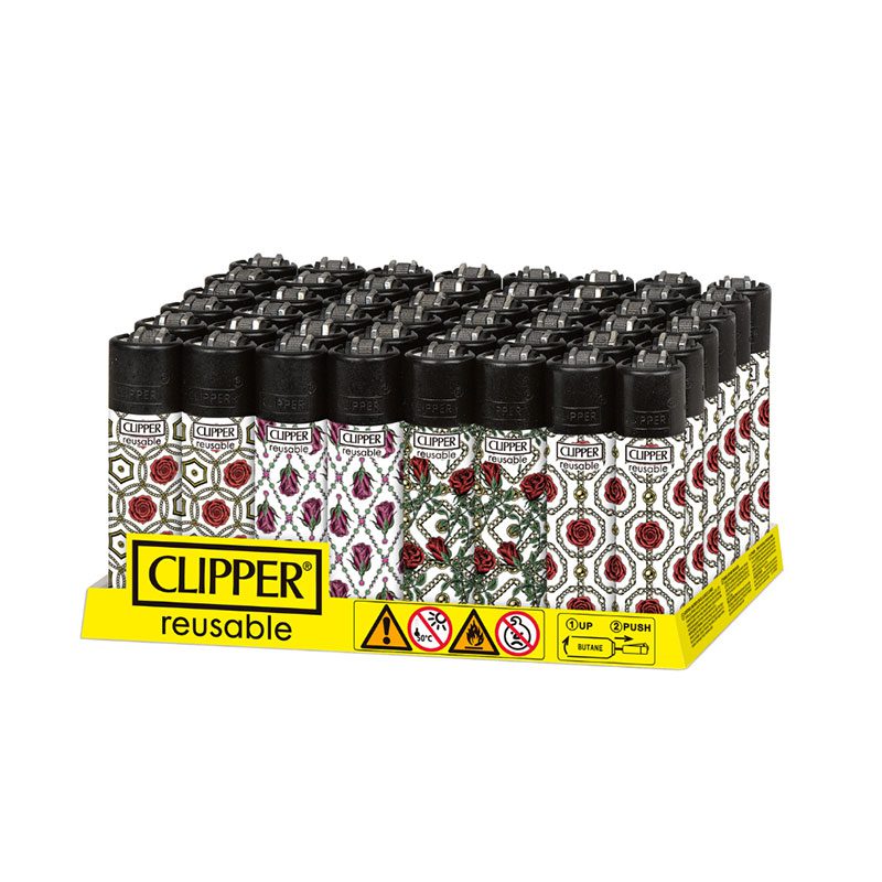 Clipper Lighters Large Roses and Gold