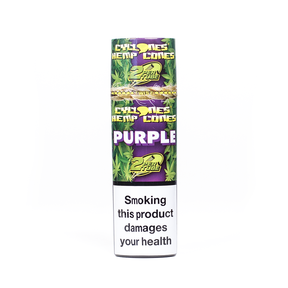 Cyclones Hemp Cone Purple 24pk - Cig Corp Wholesalers