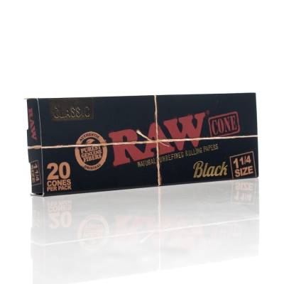 RAW BLACK - CLASSIC PRE-ROLLED KING SIZE CONES - 20 PACK