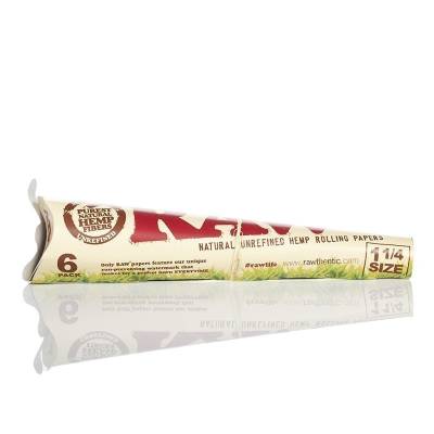 Raw Cones Organic Hemp 6 Cones 1 1/4 Size