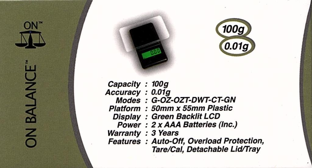 On Balance Scale MYCO MV-100 (100G X 0.01G)