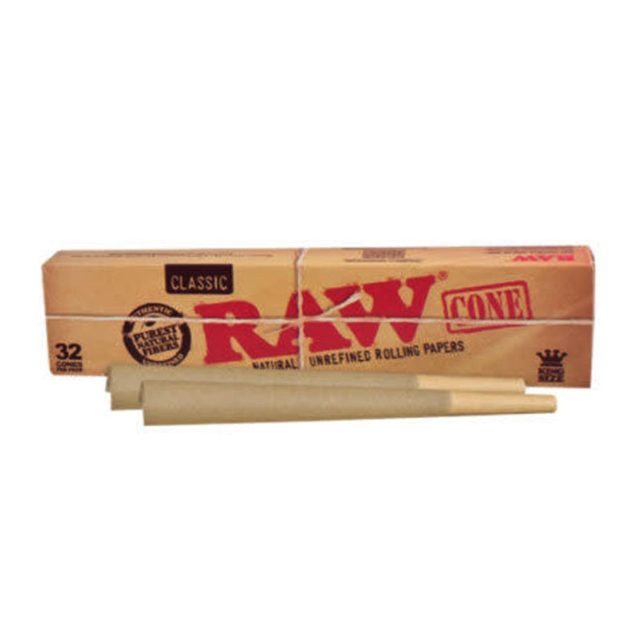 Raw Classic King Size Pre Rolled Rolling Paper Cones 32