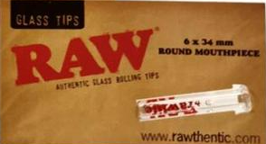 RAW Glass Filter Roach Tips Single - Round Mouthpiece