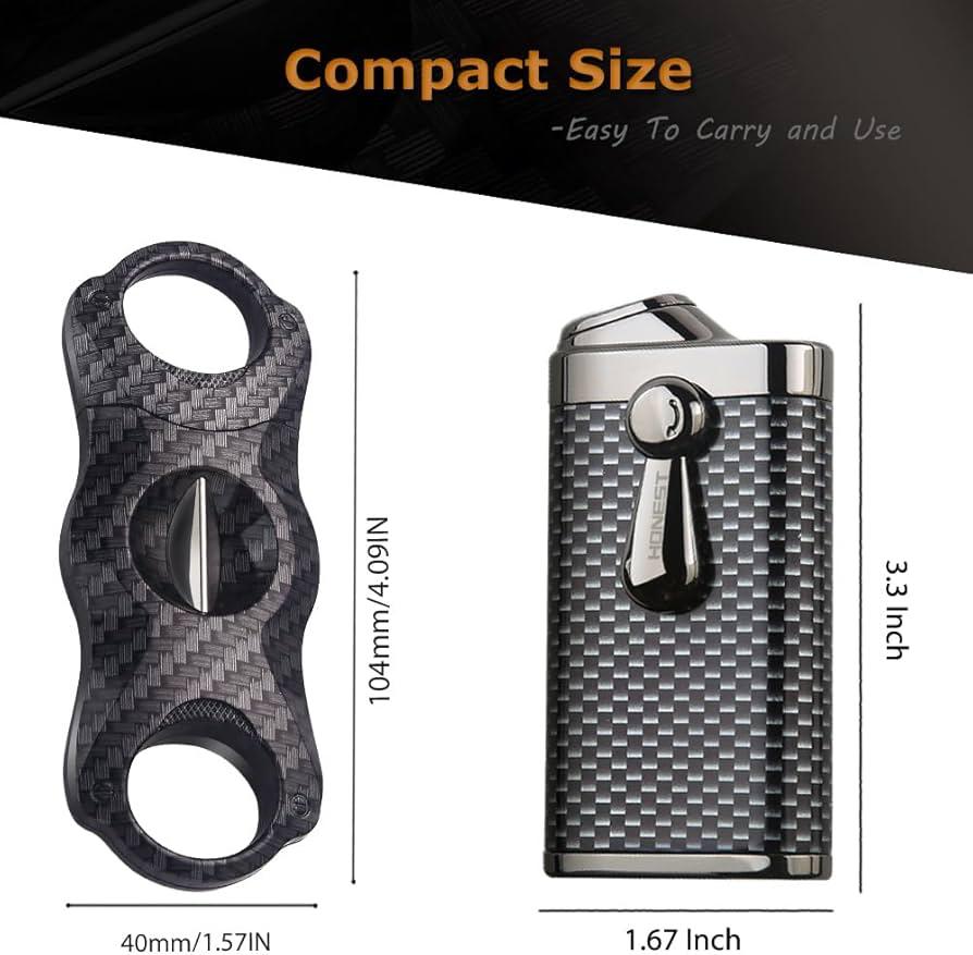 HONEST Double Jet Flame Torch Lighter & Cigar Cutter