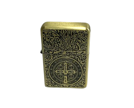 Metal Cased Windproof Lighter Cross Design 4PC Set