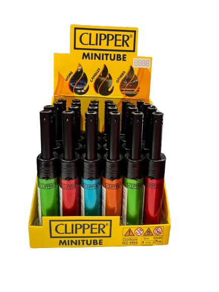 Clipper Lighter Minitube 24pk Solid Crystal