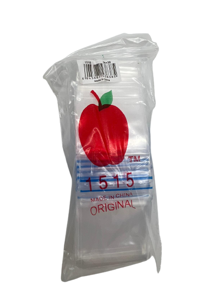 1515 Apple Zip Lock Plastic Stash Bags 38 x 38mm 100pcs