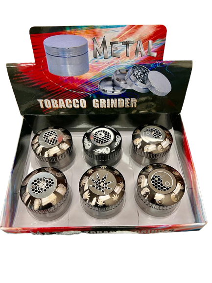 MCLEARANCE Metal Tobacco Grinder 6pk 5cm