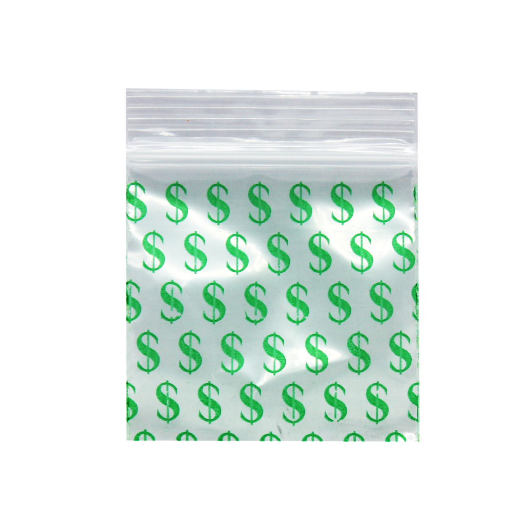 1010 Apple Dollar Sign Zip Lock Stash Bag 25 x 25mm 100pcs