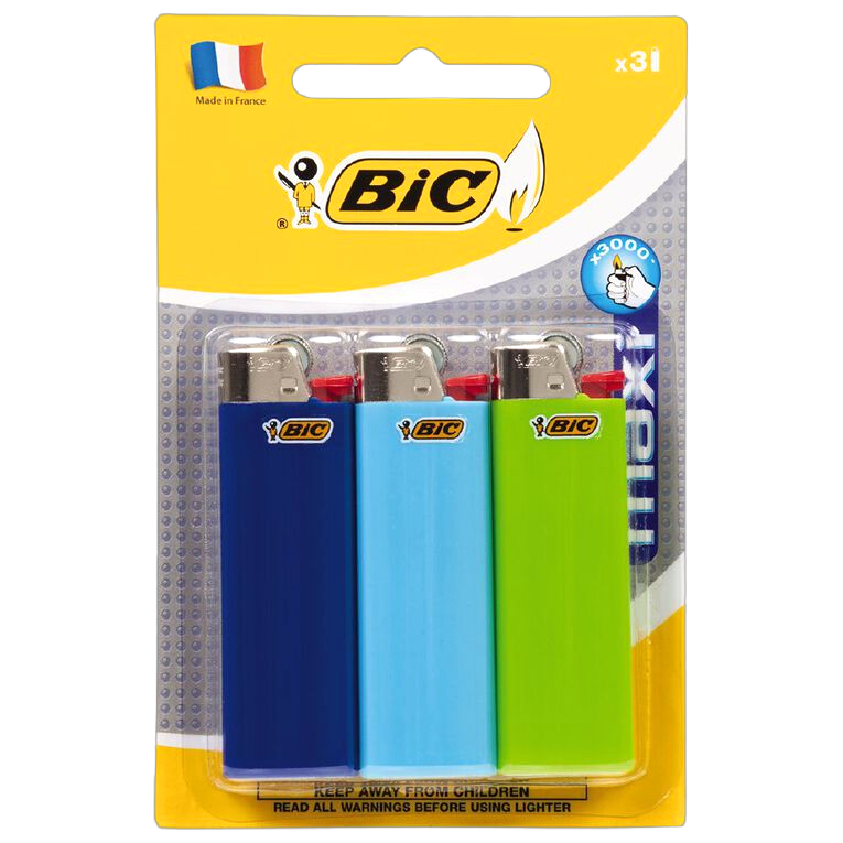 Bic Maxi Pocket Lighter Assorted (3PK X 12/DISPLAY)