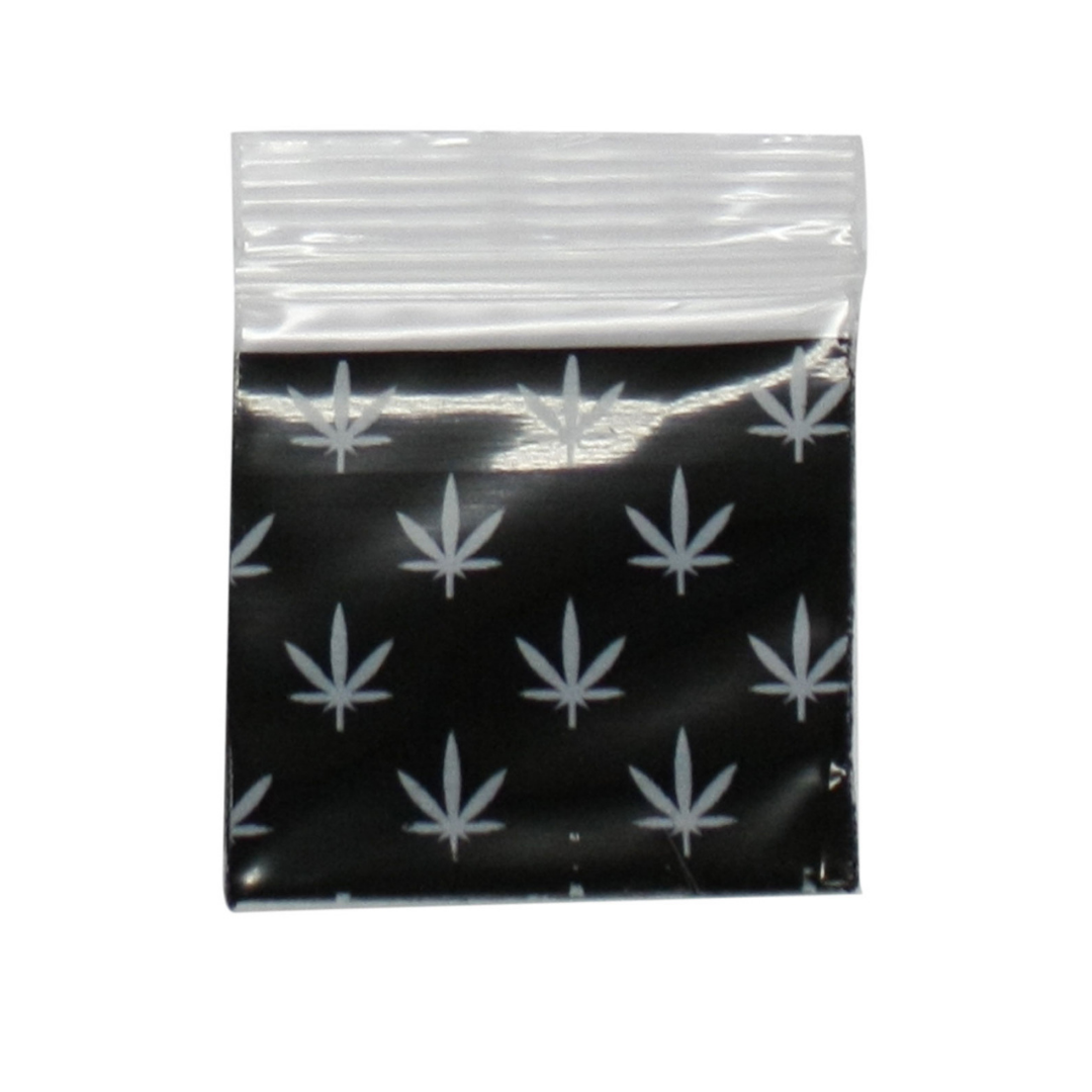 1010 Apple Black Leaf Zip Lock Stash Bag 25 x 25mm 100pcs