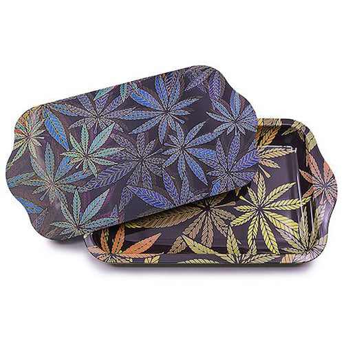 Rolling Tray Magnetic Lid with Wood & Metal Rolling Tray