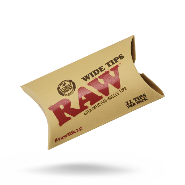 RAW Pre-Rolled WIDE Tips Box - 21 Tips