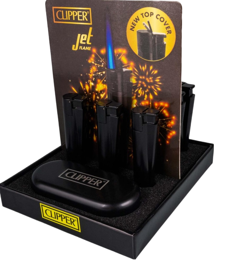 Clipper Black Jet Flame Lighter (12pcs)