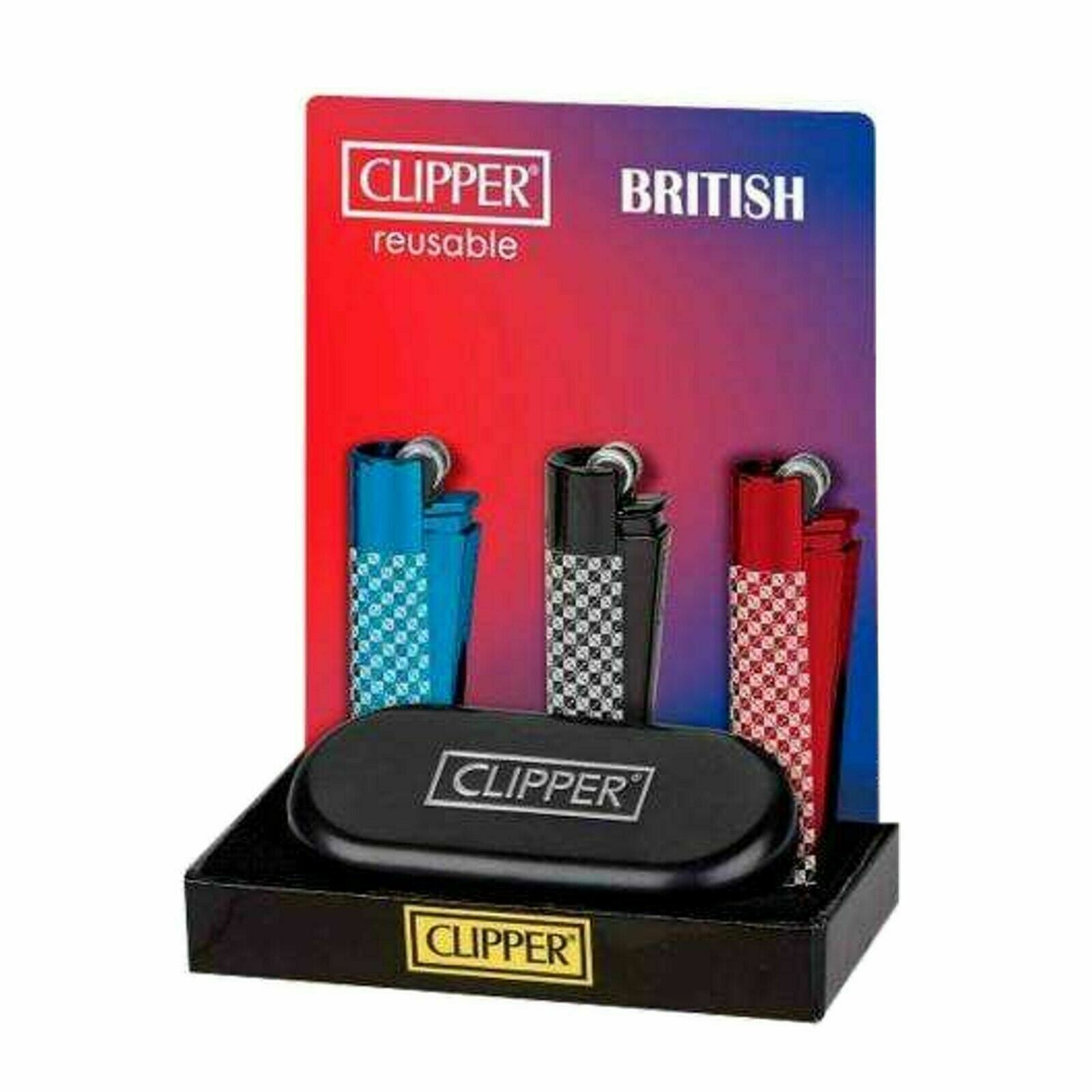 Clipper Lighters Metal British 12pc