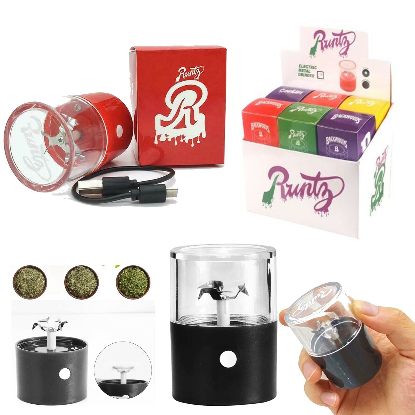 Runtz Electric Grinder 63mm 12pcs Usb