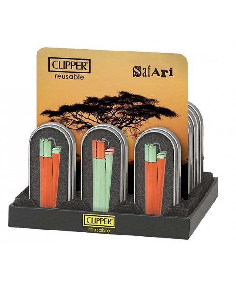 Clipper Lighters Metal Safari 12pcs