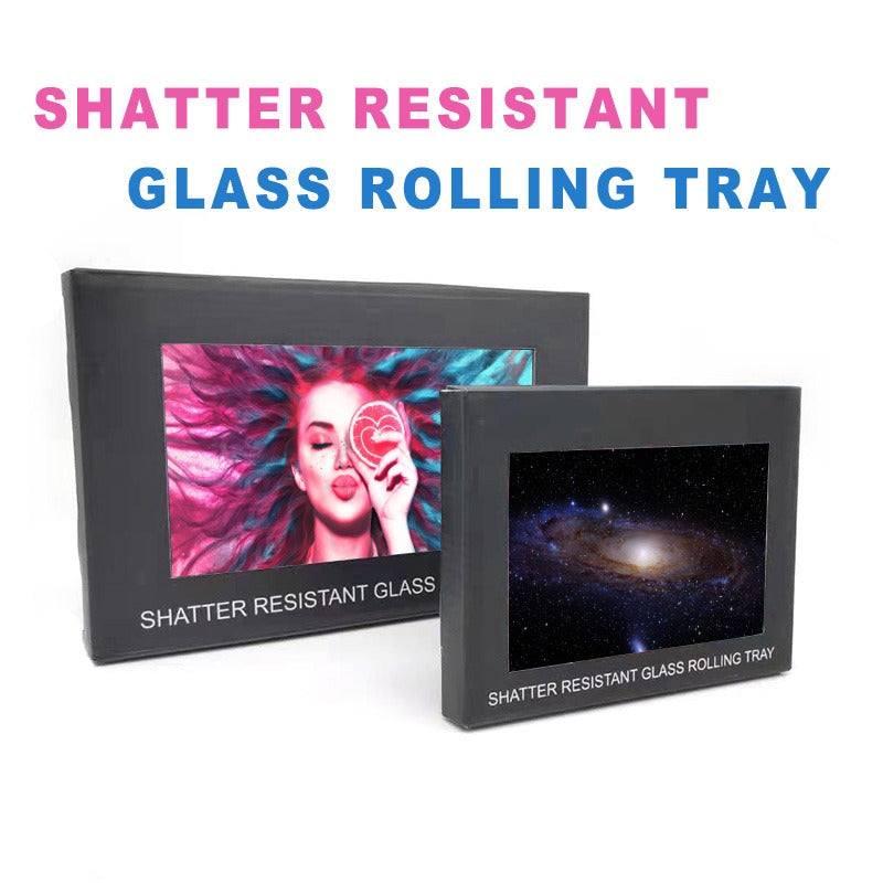 Shatter Resistant Glass Rolling Tray - Large